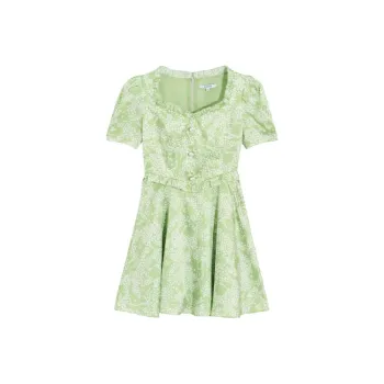Bebe Short Sleeved Dresses Women's White/Green