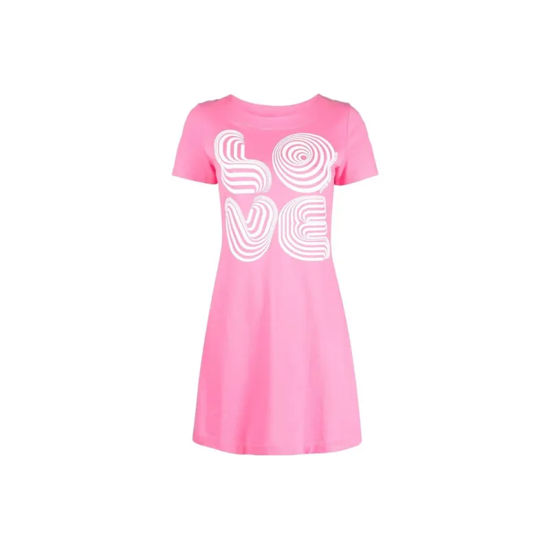 LOVE MOSCHINO Short Sleeved Dresses Women's Pink-0