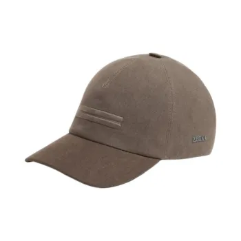Zegna Linen Baseball Caps Unisex Brown