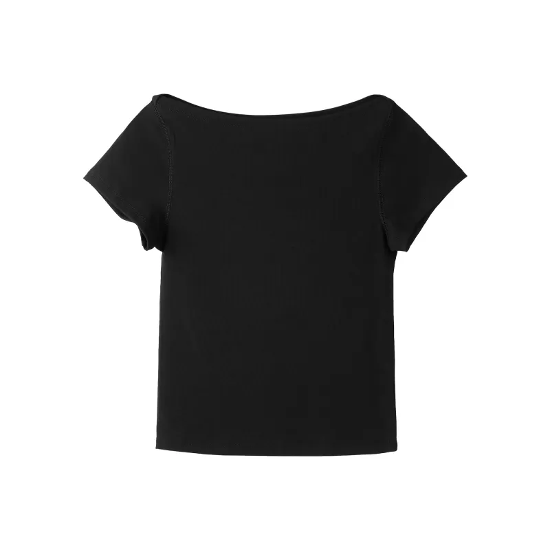 Fstudio Summer High Rise Petite Boat Neck Short Sleeved T Shirts Women's-8