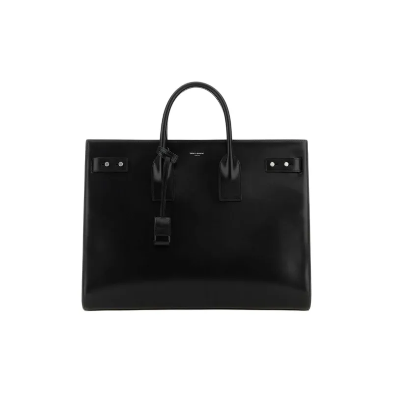 SAINT LAURENT Calfskin Handbag Men's Black-0