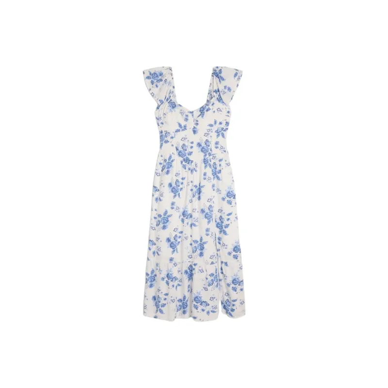 Hollister Short-Sleeved Dresses Women's White All Over Print-0