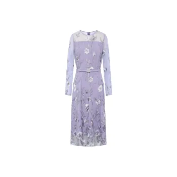 BBLLUUEE SS24 Long Sleeved Dress Women's Mist Purple