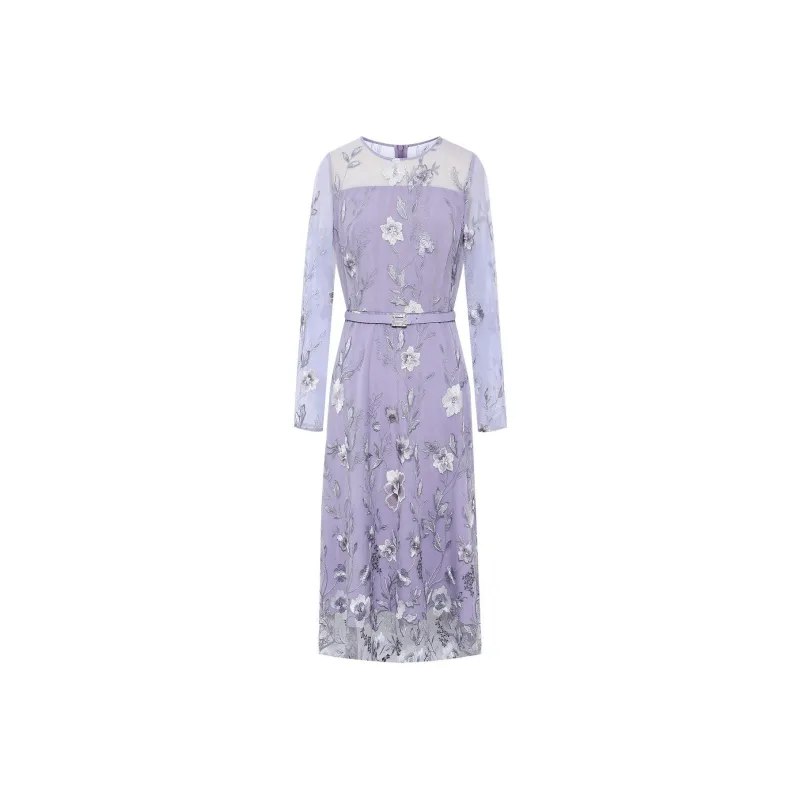 BBLLUUEE SS24 Long Sleeved Dress Women's Mist Purple-0