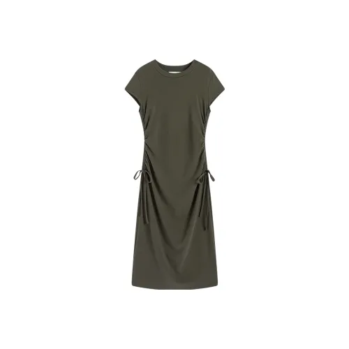 Famanxuan Short Sleeved Dress Women's Wind Blown Pine
