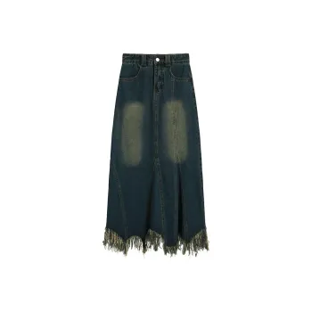 ETSE Denim Long Skirts Women's Blue