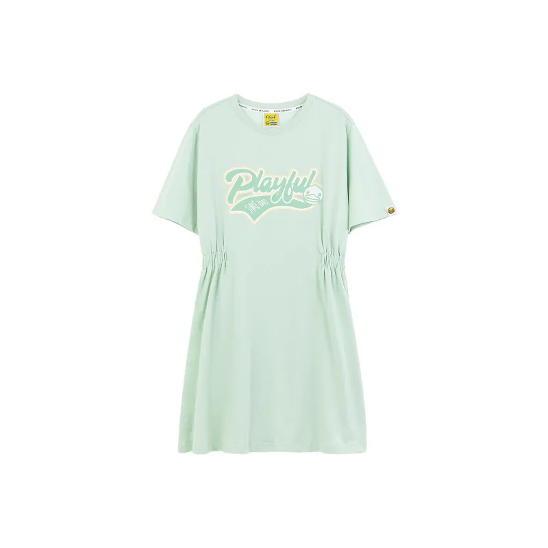 B.Duck Short Sleeved Dresses Women's Light Green-0