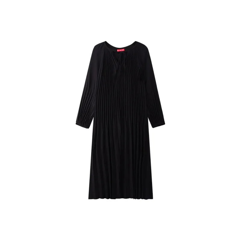 THE SEA LIFE Long Sleeved Dress Women's Black Mage-0