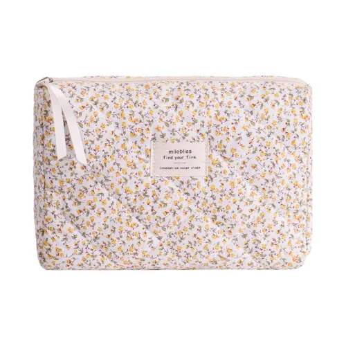 MILO BLISS Quilting Small Cherry Blossom Octagonal Makeup Storage Bag Portable