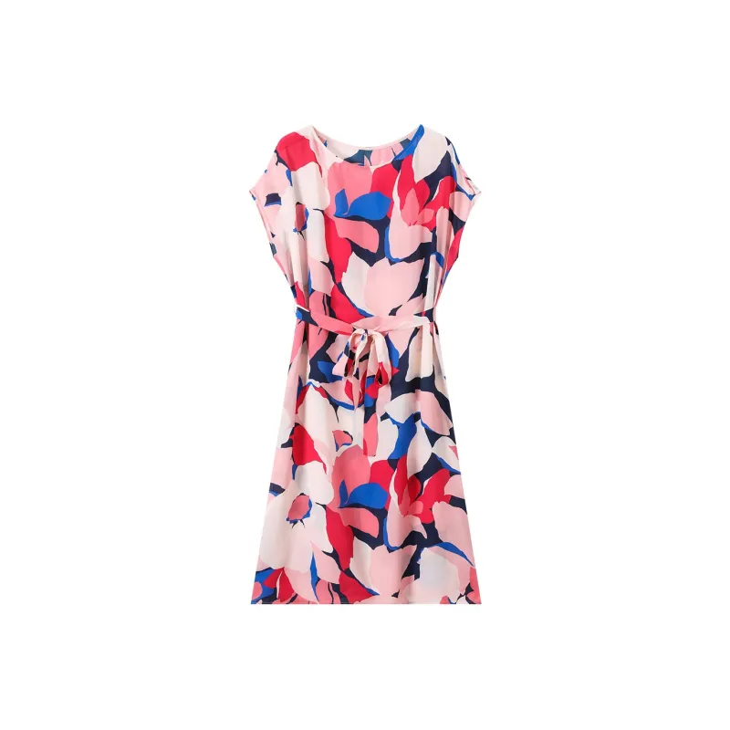 H-YXIANG Short-Sleeved Dresses Women's Pink Glitter-0