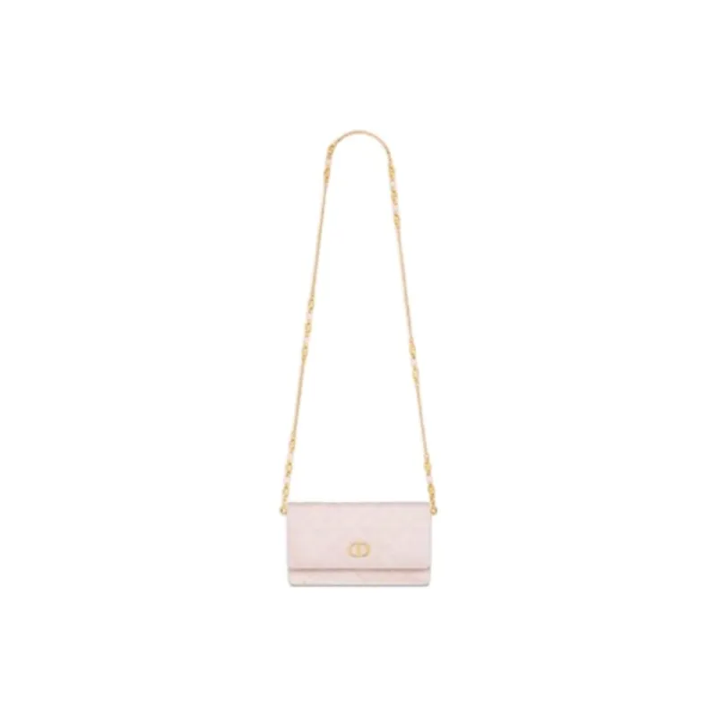 DIOR Caro Denim Shoulder Bag Women's Pink-1