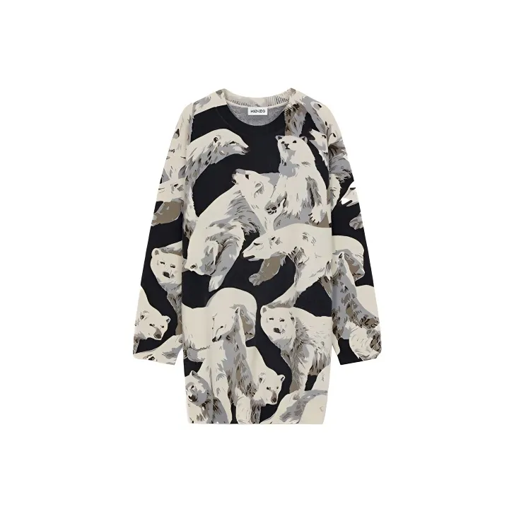 KENZO FW21 Long Sleeved Dress Women's Gray-0