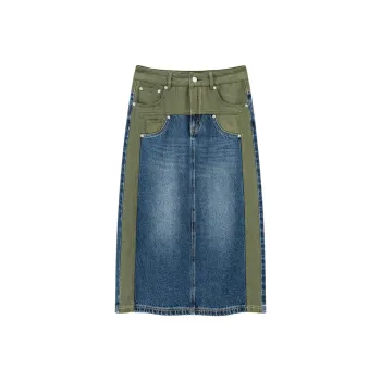 NO ONE ELSE Denim Long Skirts Women's Denim Blue