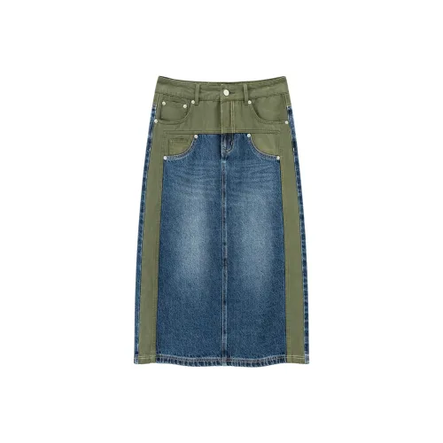 NO ONE ELSE Denim Long Skirts Women's Denim Blue