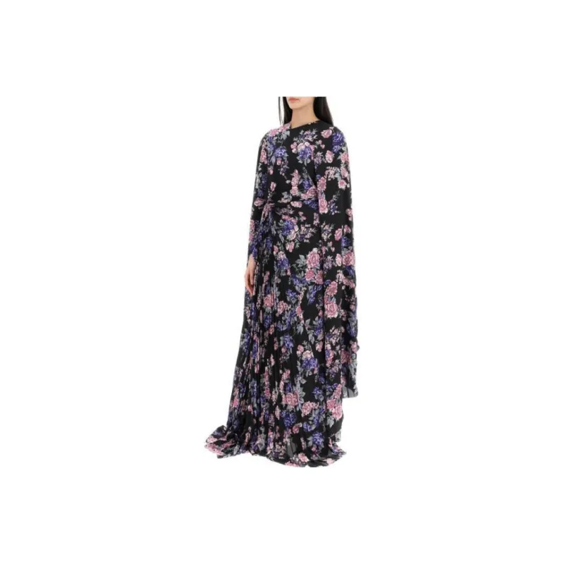 Balenciaga Floral print Pleated Maxi Dress-4