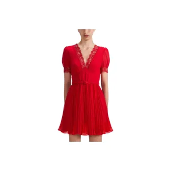 Self-portrait Lace-trim A-line Minidress