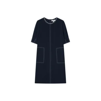 COVERINS Short Sleeved Dresses Women's Navy Blue