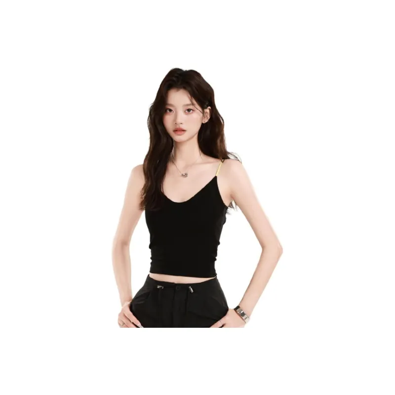 FOREVER 21 Camisoles Women's Color Block Black-0