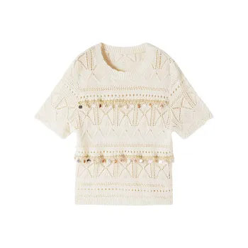 XIANGYING Knitwear Women's Ecru