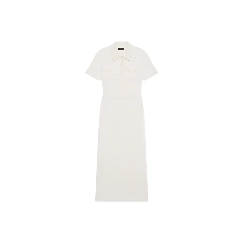THEORY Admiral Crepe Military Midi Dress-0