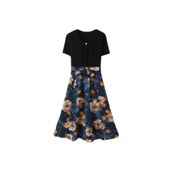 IHIMI Short Sleeved Dresses Women's Black