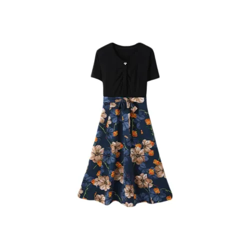 IHIMI Short Sleeved Dresses Women's Black
