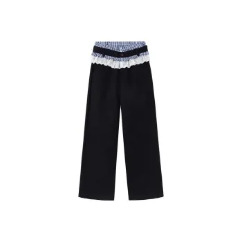 TIBINB Casual Pants Women's Navy Blue