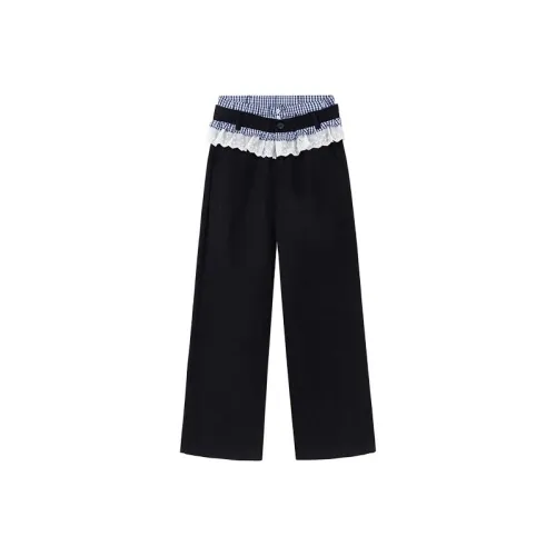 TIBINB Casual Pants Women's Navy Blue