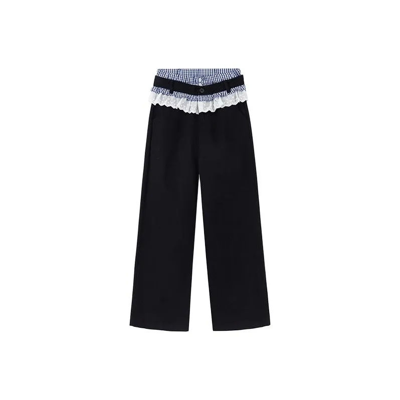 TIBINB Casual Pants Women's Navy Blue-0