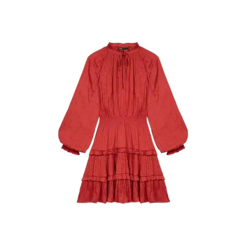 Maje Long-Sleeved Dresses Women's Red-0