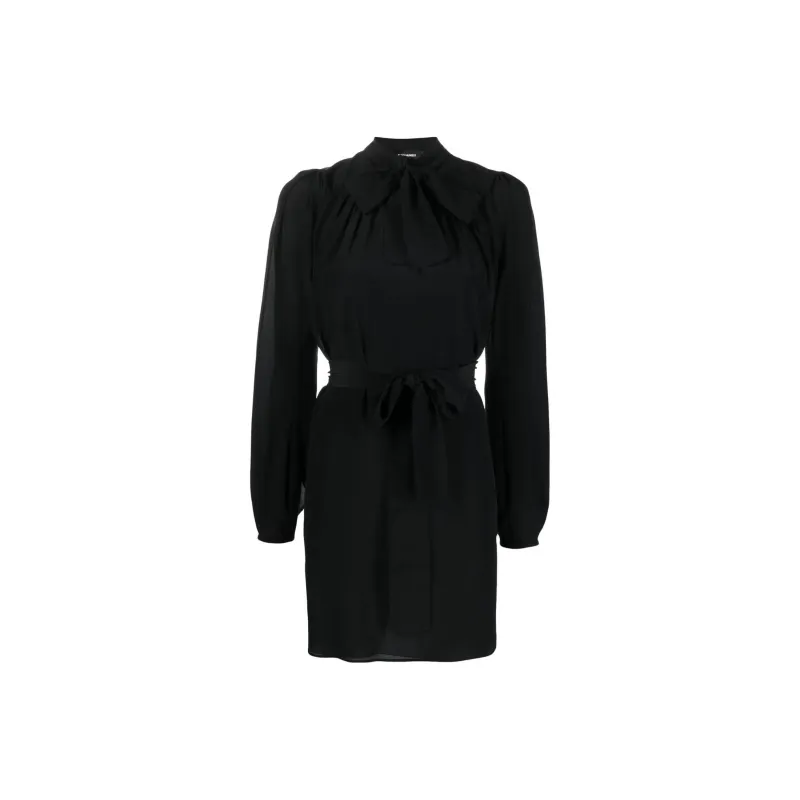 DSQUARED2 Pussy bow Silk Mini Dress-0
