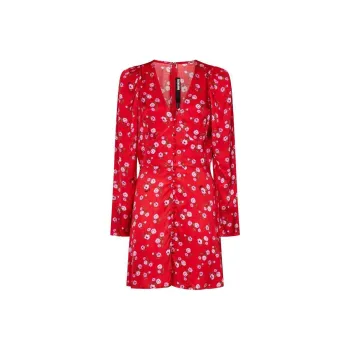 Rotate Birger Christensen Printed V-Neck Mini Dress