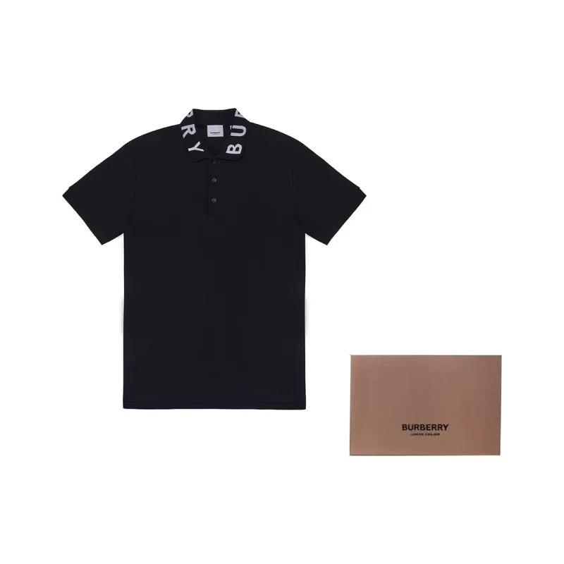 Burberry Men Ryland Collar Logo Polo Black-3