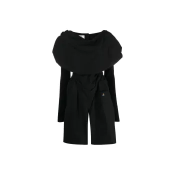 Vivienne Westwood Logo-embroidered Draped Playsuit