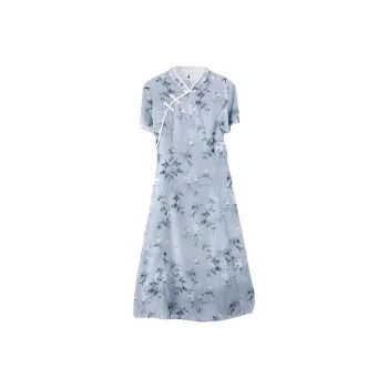 IHIMI Short Sleeved Dress Women's Light Gray