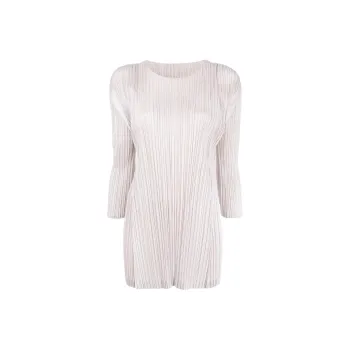 PLEATS PLEASE ISSEY MIYAKE SS22 Long Sleeved Dress Women's White