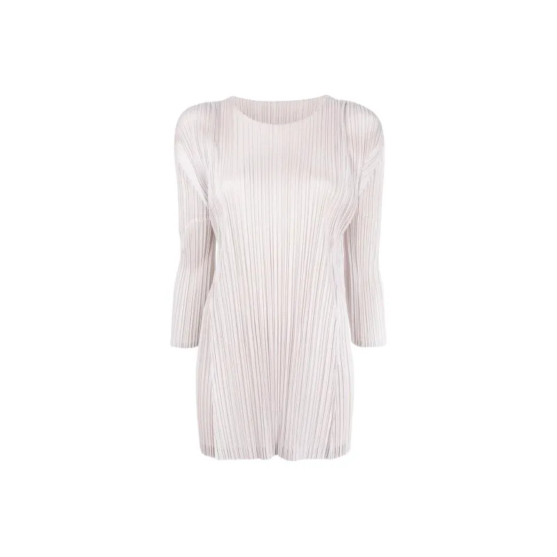 PLEATS PLEASE ISSEY MIYAKE SS22 Long Sleeved Dress Women's White-0