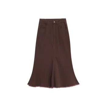 ZVJH Denim Long Skirts Women's
