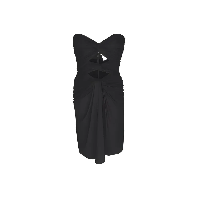 SAINT LAURENT Cut Out Sleeveless Mini Dress-0
