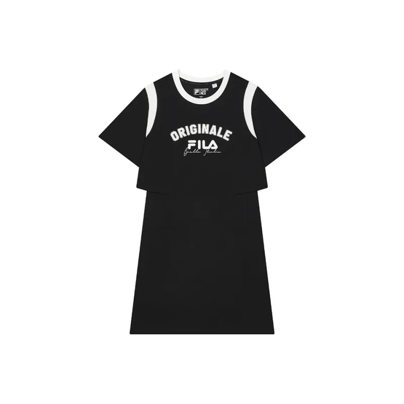FILA Short Sleeved Dress Women's Jet Black-0
