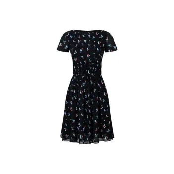 EMPORIO ARMANI SS22 Short Sleeved Dress Women's Black