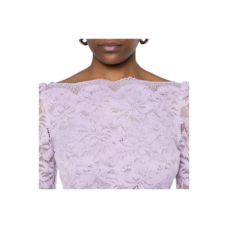 Paco Rabanne Lace Crop Top 'French Lavander'-4