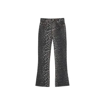 GANNI FW24 Jeans Women's Gray Pinstripe