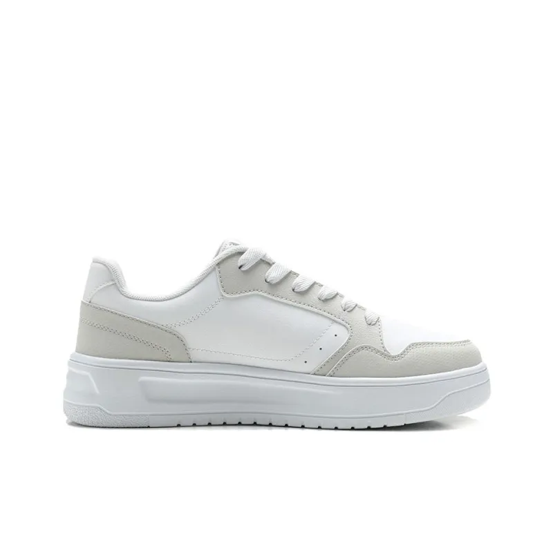 QIAODAN Slip Resistant Cushioning Lightweight Low Top Skateboard Shoes Men's Jordan White Crescent Gray-1