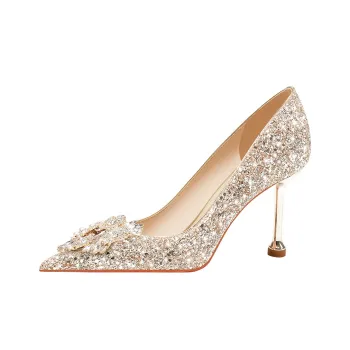 Lan Miao Slim Heel High Heels Women's Gold