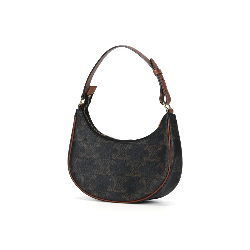 CELINE AVA Cow Leather Shoulder Bag Handbags Shoulder Bags Women's Tawny-1