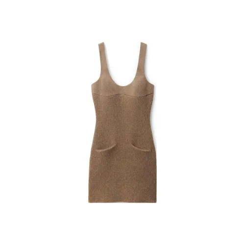 Alexander Wang Logo embroidered T shirt Dresses Women's Oat