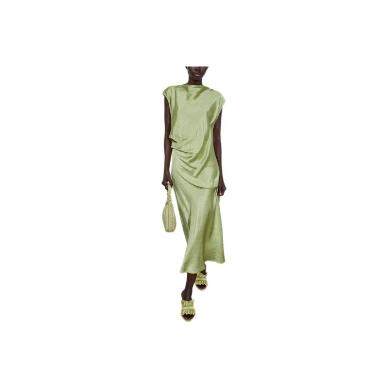 Other Stories Short Sleeved Dress Women's Light Green-0