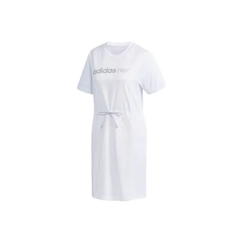 Adidas Short Sleeved Dresses Women's White
