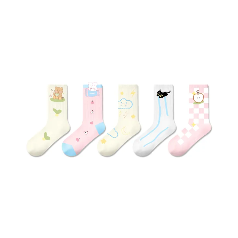 PLAN IN Mid Calf Socks Unisex Box 5 Pack-1